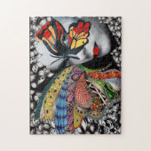 窓のパズルの蝶 ジグソーパズル (縦)