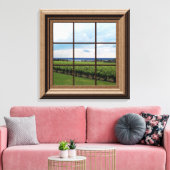 窓のフェイクシーンヴィンヤード平和ビュー キャンバスプリント (インサイチュ (リビング))
