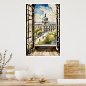 窓のポスターを通してルーブル ポスター (キッチン)