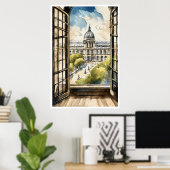 窓のポスターを通してルーブル ポスター (ホームオフィス)