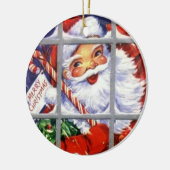 窓のヴィンテージのオーナメントのサンタ セラミックオーナメント (左)