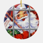 窓のヴィンテージのオーナメントのサンタ セラミックオーナメント (裏面)