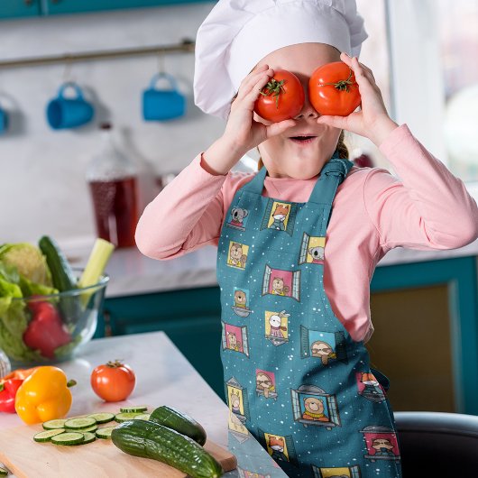 窓の上の動物 エプロン