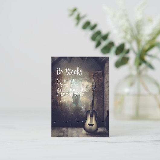 窓の中のギター 名刺 (スタンド正面)