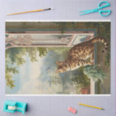 窓の中のベンガル猫絵を描の切り離し 薄葉紙 (クラフト)