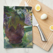 窓の中のメアリーカッサットライラック キッチンタオル (四つ折り)