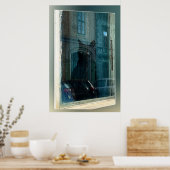 窓の中の猫 ポスター (キッチン)