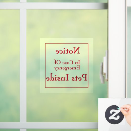 窓の内側のペットが引っかかる ウィンドウサイン (ホーム)