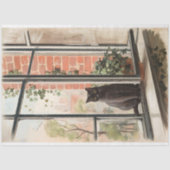 窓の切り離し絵を描の黒猫 薄葉紙 (正面)