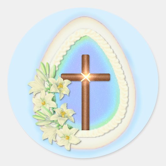 窓の卵と十字架 ラウンドシール (正面)