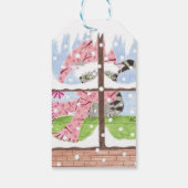 窓の外を見ているタビー猫ギフトラベル ギフトタグ (裏面)