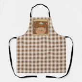 窓の外を見ているテディベア エプロン (正面)