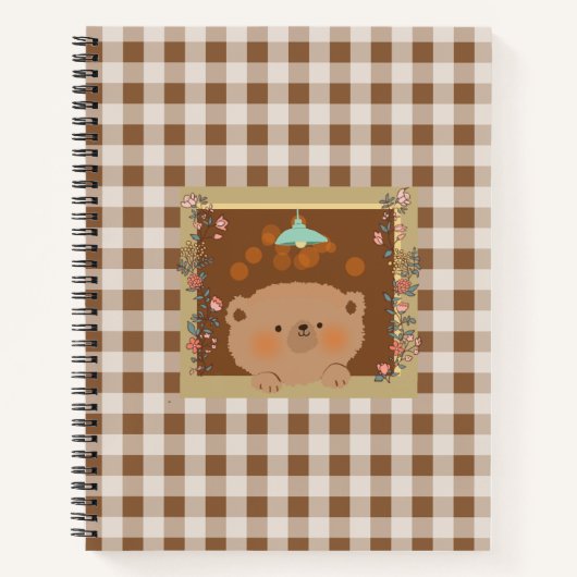窓の外を見ているテディベア ノートブック (正面)