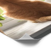 窓の外を見ている猫犬 ポスター (角)