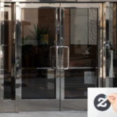 窓の外を見る牛 ウィンドウサイン (オフィスドア)