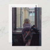 窓の女の子    ポストカード (正面/裏面)