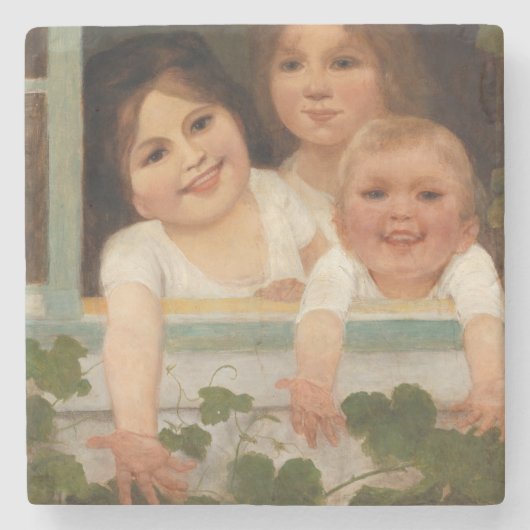 窓の子ども3 ストーンコースター (正面)