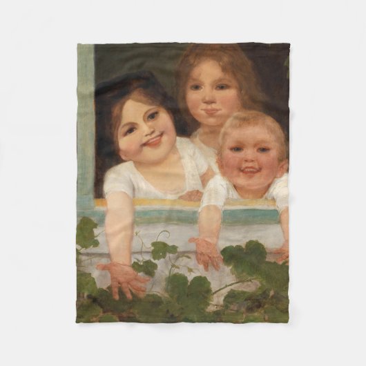 窓の子ども3 フリースブランケット (正面)
