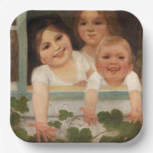 窓の子ども3 ペーパープレート (正面)