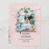 窓の子猫の動きのお知らせ 招待状 (正面/裏面)