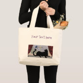 窓の子猫 ラージトートバッグ (正面(商品))