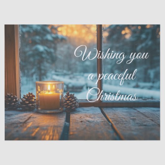 窓の平和な冬のクリスマスの装飾 薄葉紙 (正面)