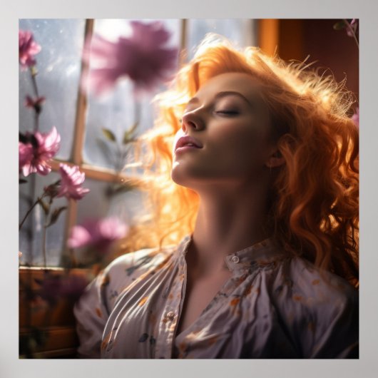 窓の平和な女性 ポスター (正面)