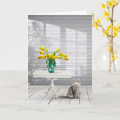 窓の影付き黄色のチューリップ カード (黄色い花)