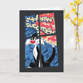 窓の後ろのSYLVESTER™ カード (黄色い花)