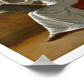 窓の横の若い女性スケッチ ポスター (角)