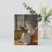 窓の横の若い女性スケッチ ポストカード (スタンド正面)