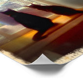 窓の注視猫ちゃん ポスター (角)