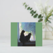 窓の注視猫ちゃん ポストカード (スタンド正面)