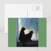 窓の注視猫ちゃん ポストカード (正面/裏面)