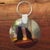 窓の注視猫ちゃんCB キーホルダー (正面)