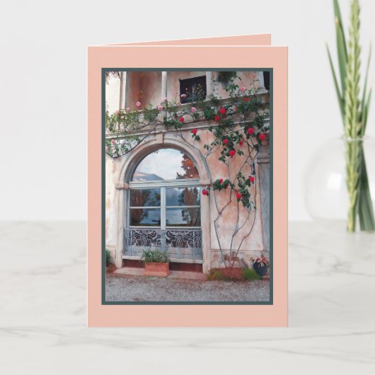 窓の湖の反射/コモ湖 カード (正面)