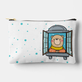 窓の熊 アクセサリーポーチ