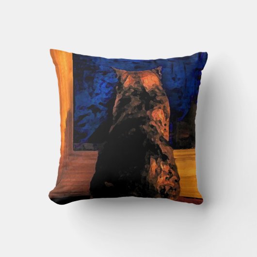 窓の猫 クッション (正面)