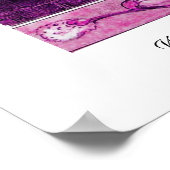 窓の白い鳩、ピンク色の紫の紫 ポスター (角)