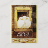 窓の白い鳩、モノグラム黄褐色 名刺 (裏面)