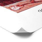 窓の白い鳩、赤いピンク ポスター (角)