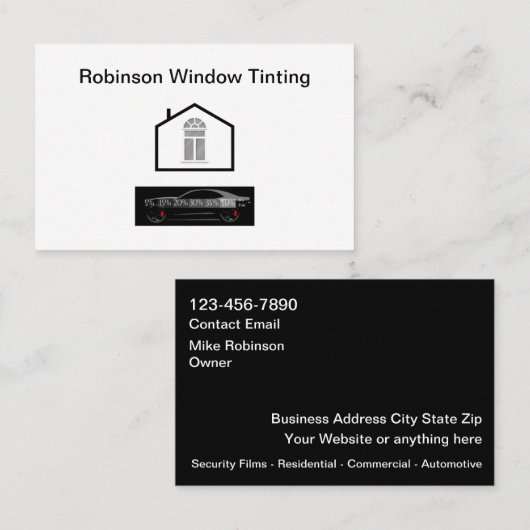 窓の着色フィルム太陽の名刺 名刺 (正面/裏面)