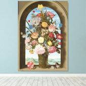 窓の花の花瓶， c.1618 キャンバスプリント (インサイチュ (ウッドフロア))