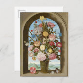 窓の花の花瓶， c.1618 ポストカード (正面/裏面)
