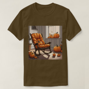 窓の茶色のTシャツのカボチャ Tシャツ