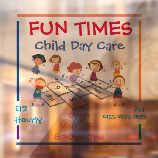 窓の装飾フィルムをカスタマイズ - 児童デイケア ウィンドウサイン (シート2)