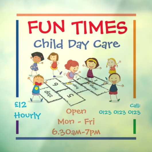 窓の装飾フィルムをカスタマイズ - 児童デイケア ウィンドウサイン (シート3)