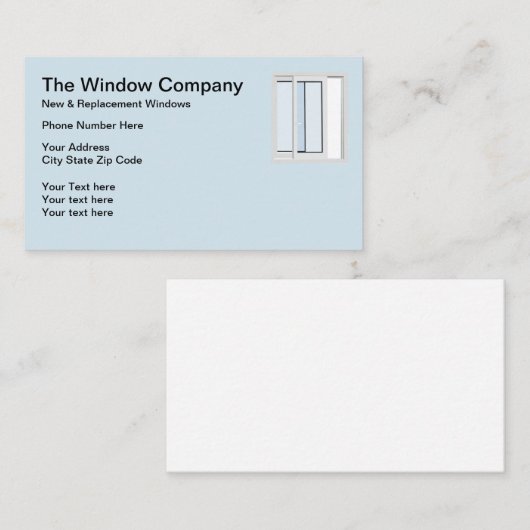 窓の販売および取り替えサービス 名刺 (正面/裏面)