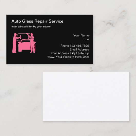 窓の車のフロントガラスの修理名刺 名刺 (正面/裏面)