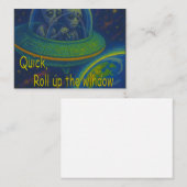 窓の転がエイリアンUFOユーモアSF ノートカード (正面/裏面)